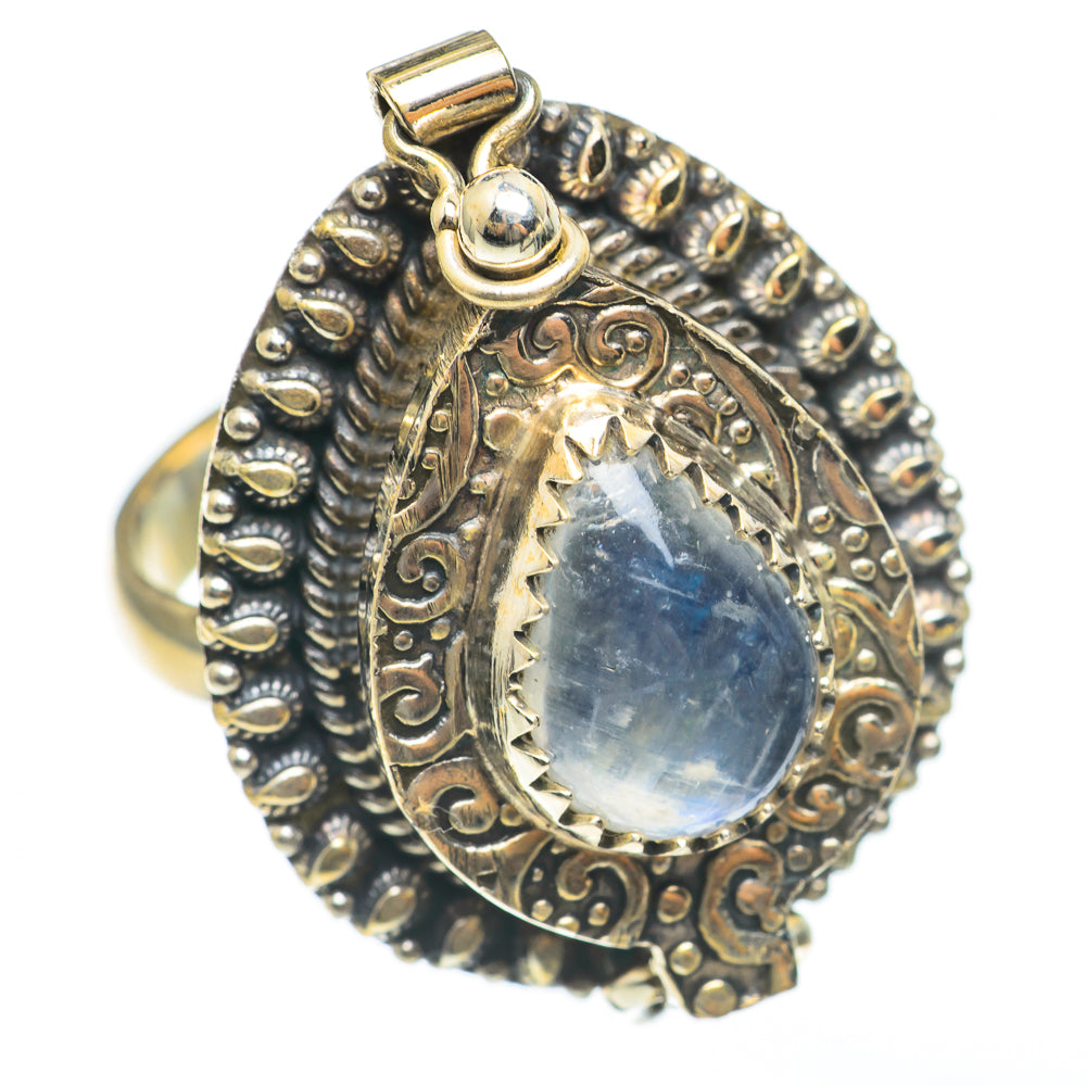 Rainbow Moonstone Rings handcrafted by Ana Silver Co - RING68374