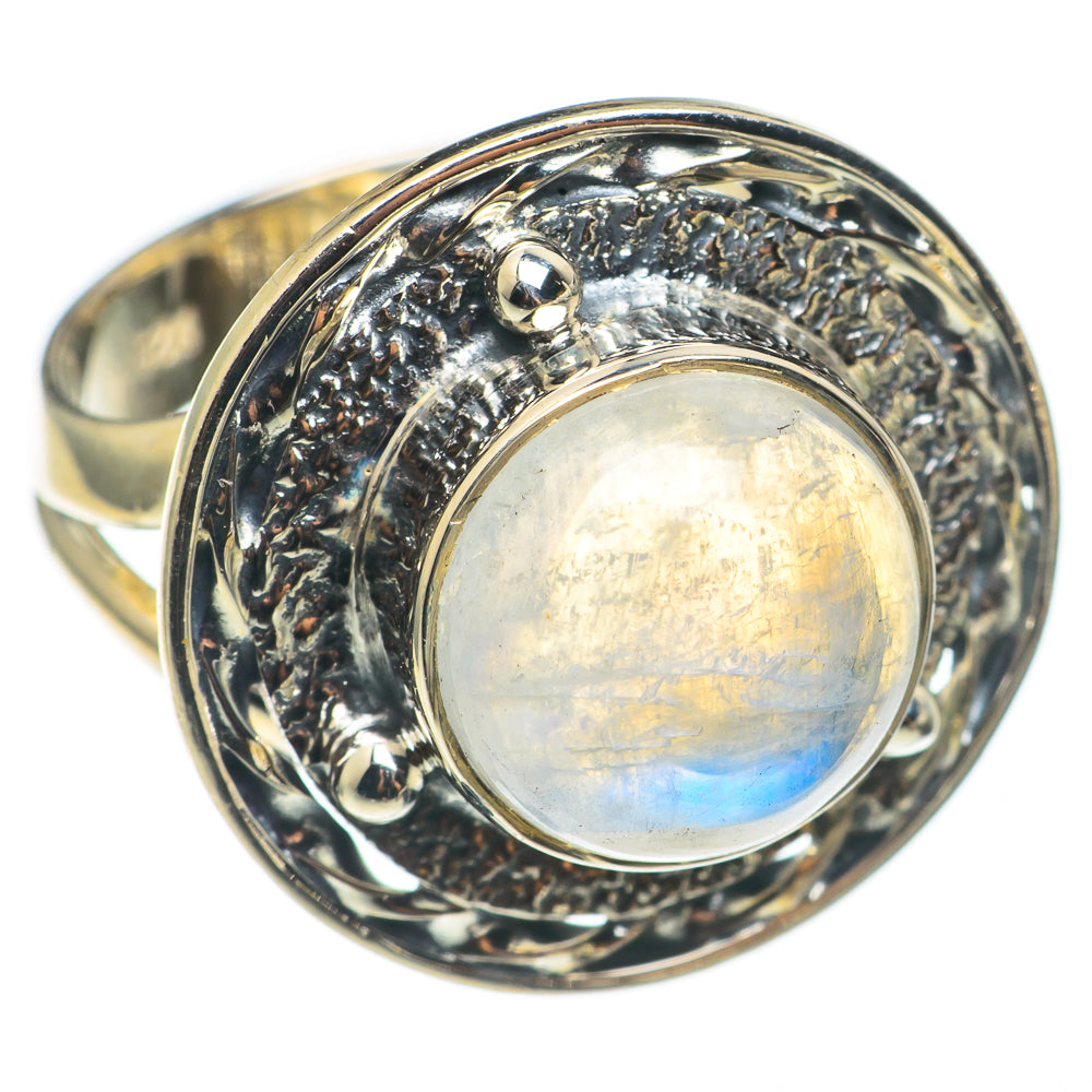 Rainbow Moonstone Rings handcrafted by Ana Silver Co - RING68434