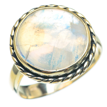 Rainbow Moonstone Rings handcrafted by Ana Silver Co - RING68436