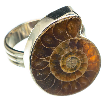 Ammonite Fossil Rings handcrafted by Ana Silver Co - RING68451