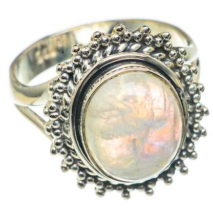Rainbow Moonstone Rings handcrafted by Ana Silver Co - RING68467