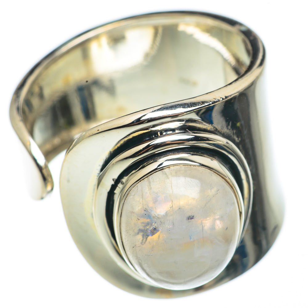 Rainbow Moonstone Rings handcrafted by Ana Silver Co - RING68469