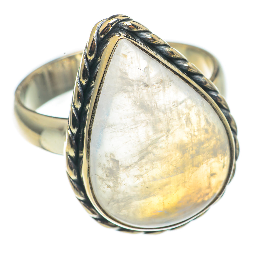 Rainbow Moonstone Rings handcrafted by Ana Silver Co - RING68498