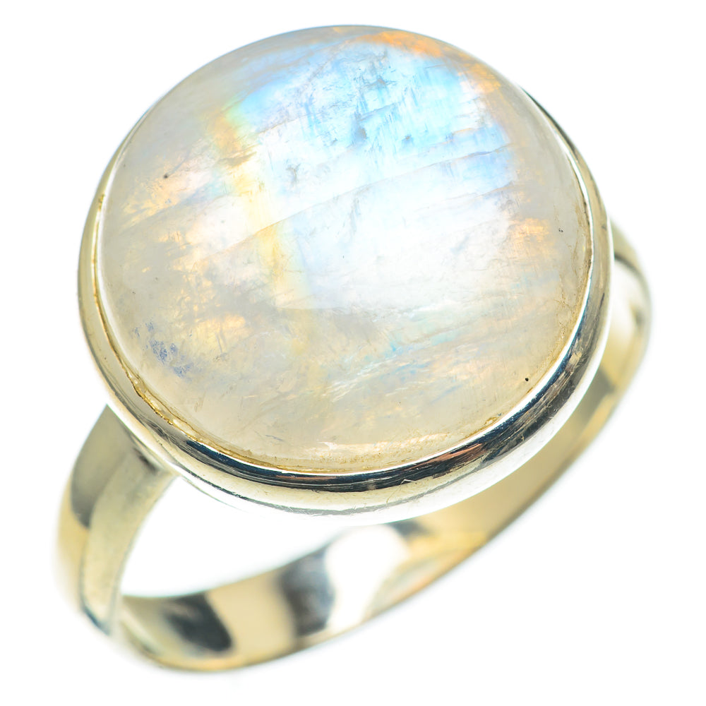 Rainbow Moonstone Rings handcrafted by Ana Silver Co - RING68500