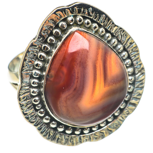 Red Botswana Agate Rings handcrafted by Ana Silver Co - RING68541