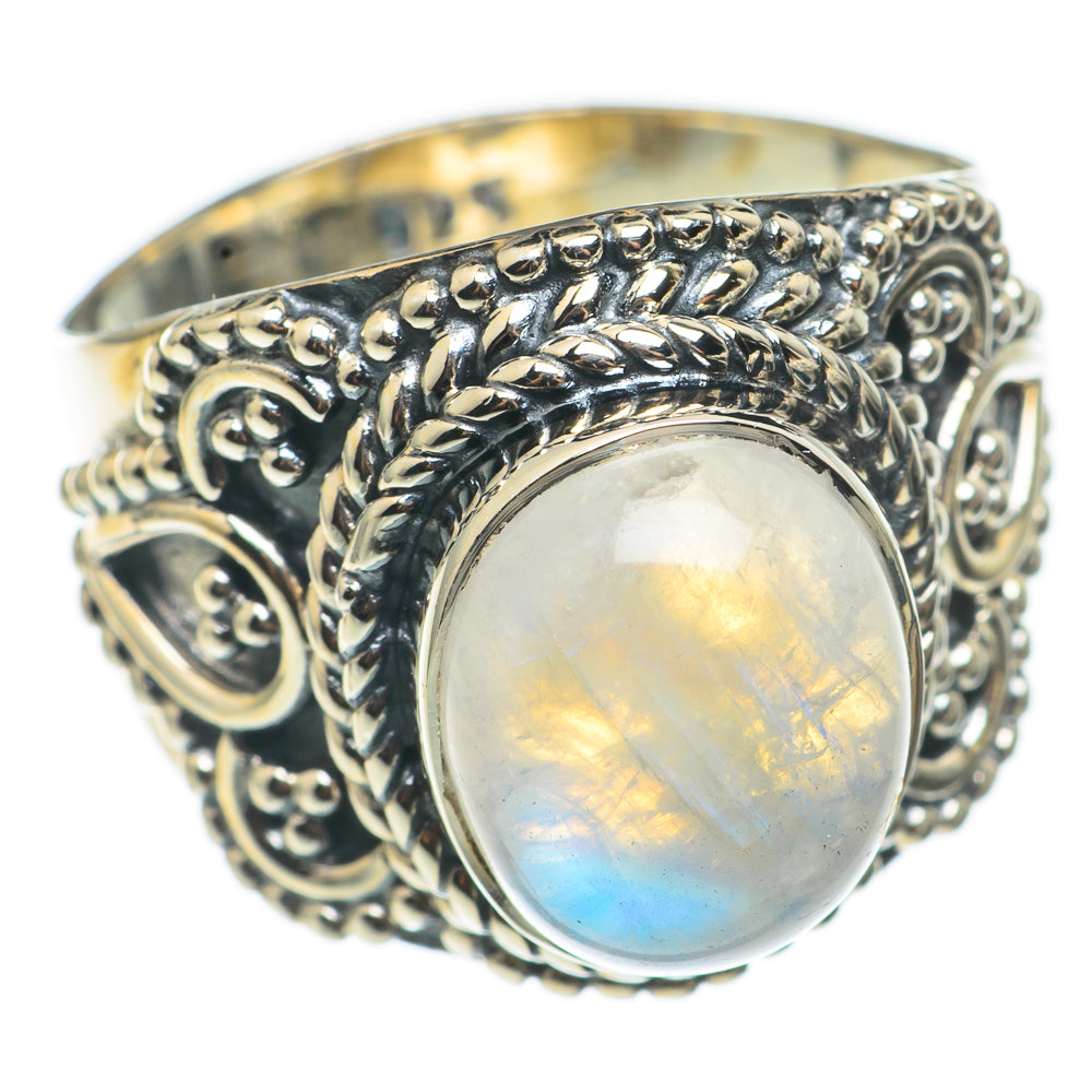 Rainbow Moonstone Rings handcrafted by Ana Silver Co - RING68557