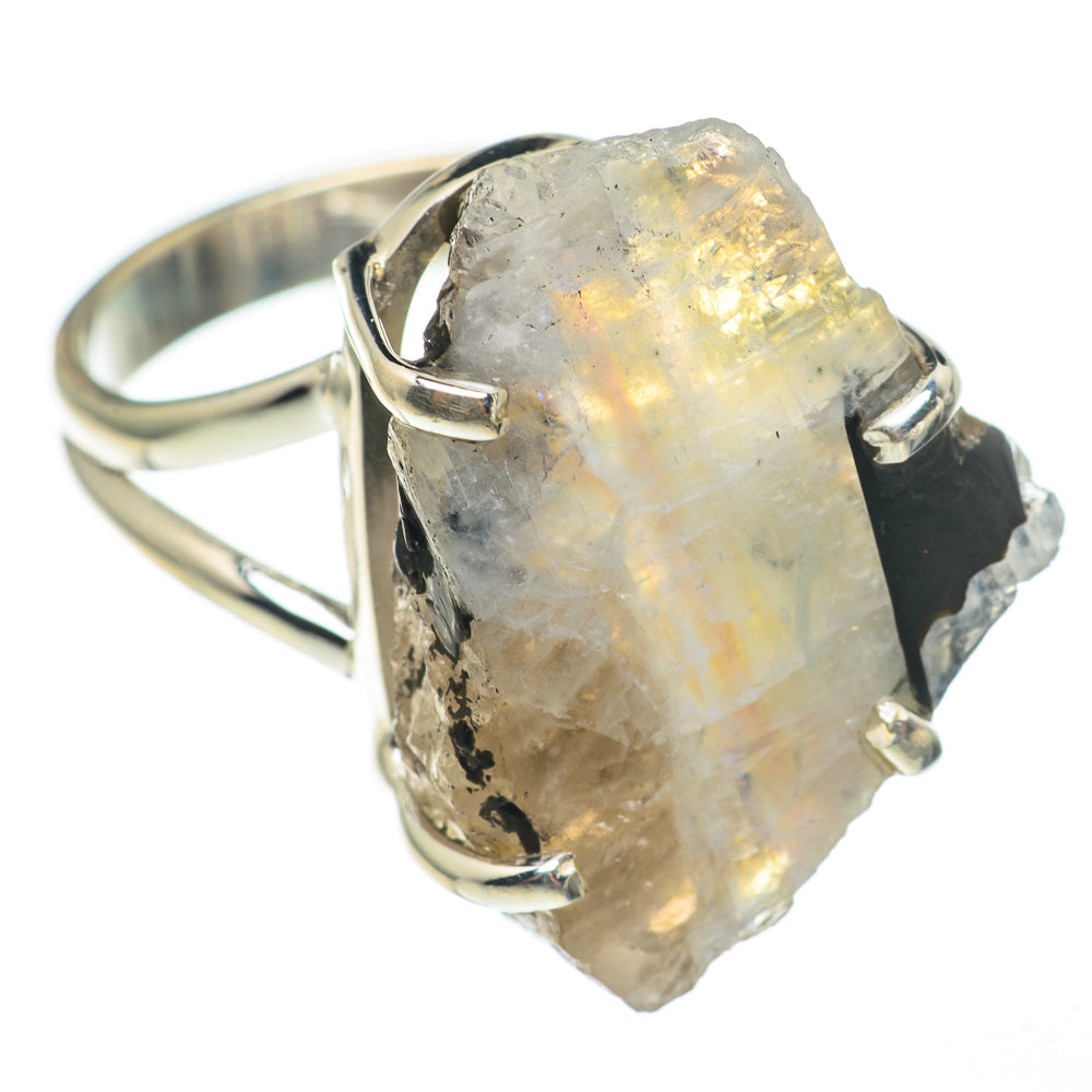 Rainbow Moonstone Rings handcrafted by Ana Silver Co - RING68587