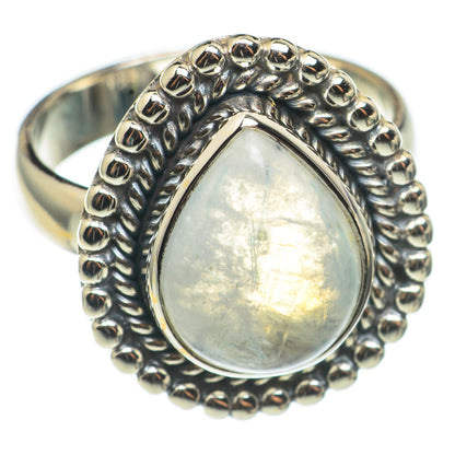 Rainbow Moonstone Rings handcrafted by Ana Silver Co - RING68612