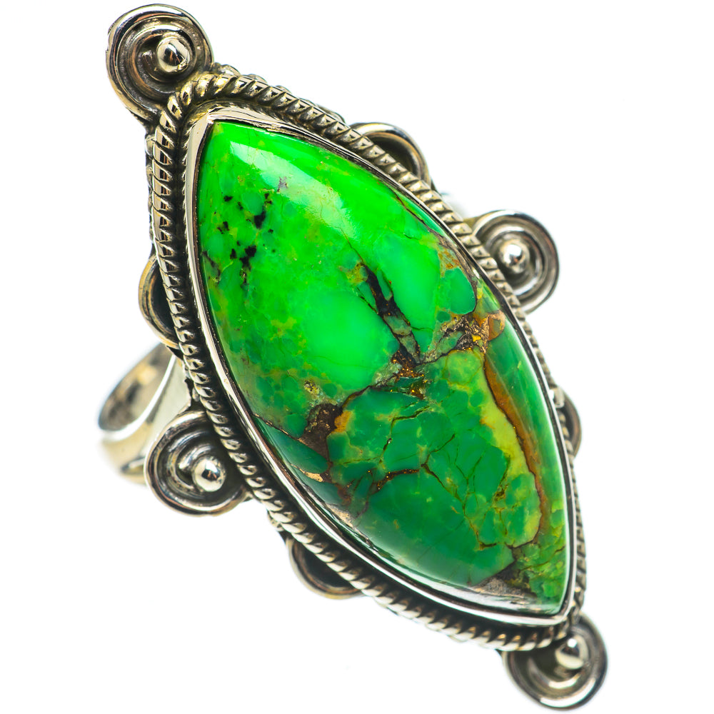 Green Copper Composite Turquoise Rings handcrafted by Ana Silver Co - RING68629