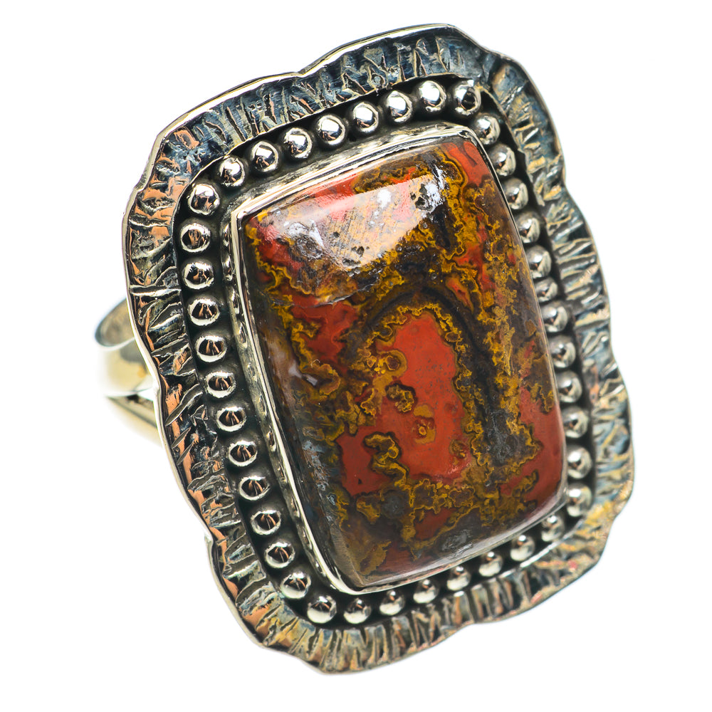 Orange Copper Composite Turquoise Rings handcrafted by Ana Silver Co - RING68630