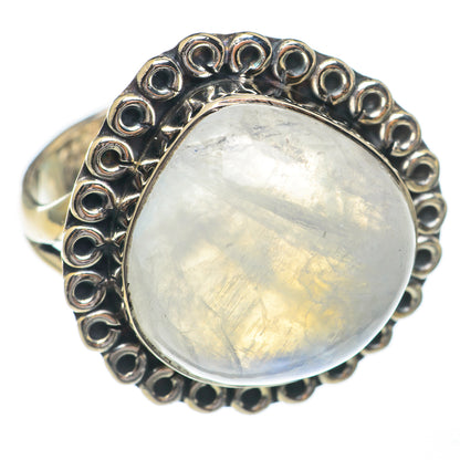 Rainbow Moonstone Rings handcrafted by Ana Silver Co - RING68701