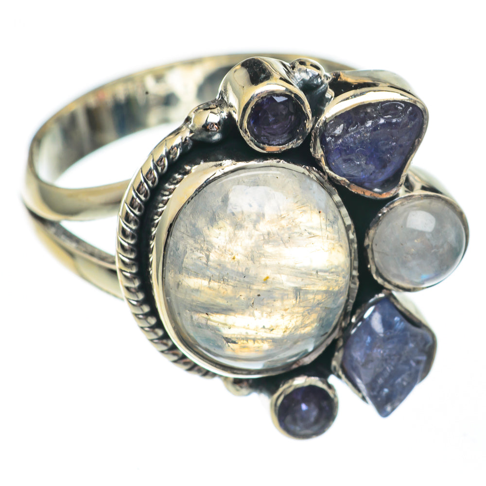 Rainbow Moonstone Rings handcrafted by Ana Silver Co - RING68732