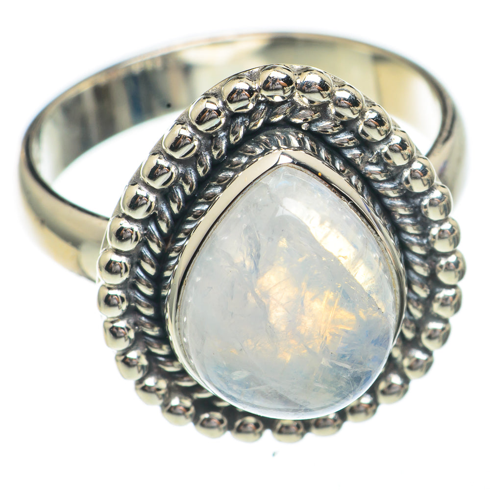 Rainbow Moonstone Rings handcrafted by Ana Silver Co - RING68741