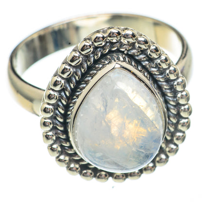 Rainbow Moonstone Rings handcrafted by Ana Silver Co - RING68741
