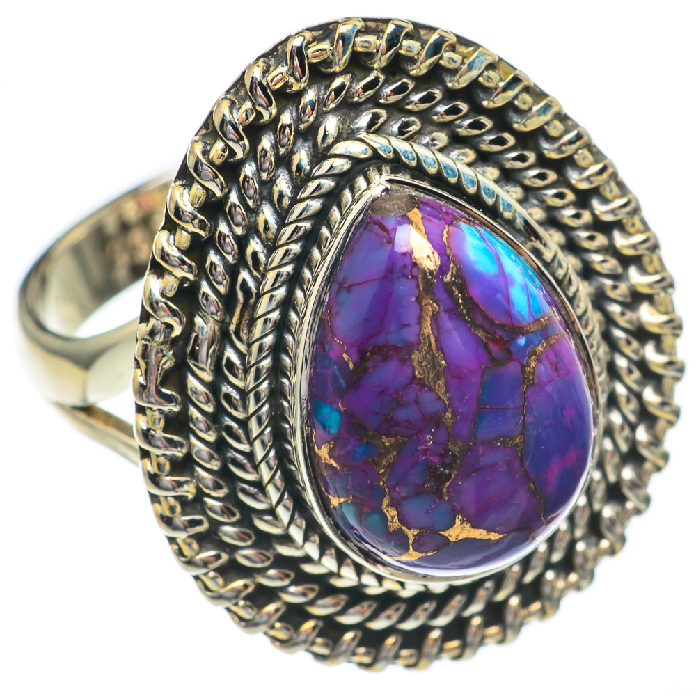 Purple Copper Composite Turquoise Rings handcrafted by Ana Silver Co - RING68766