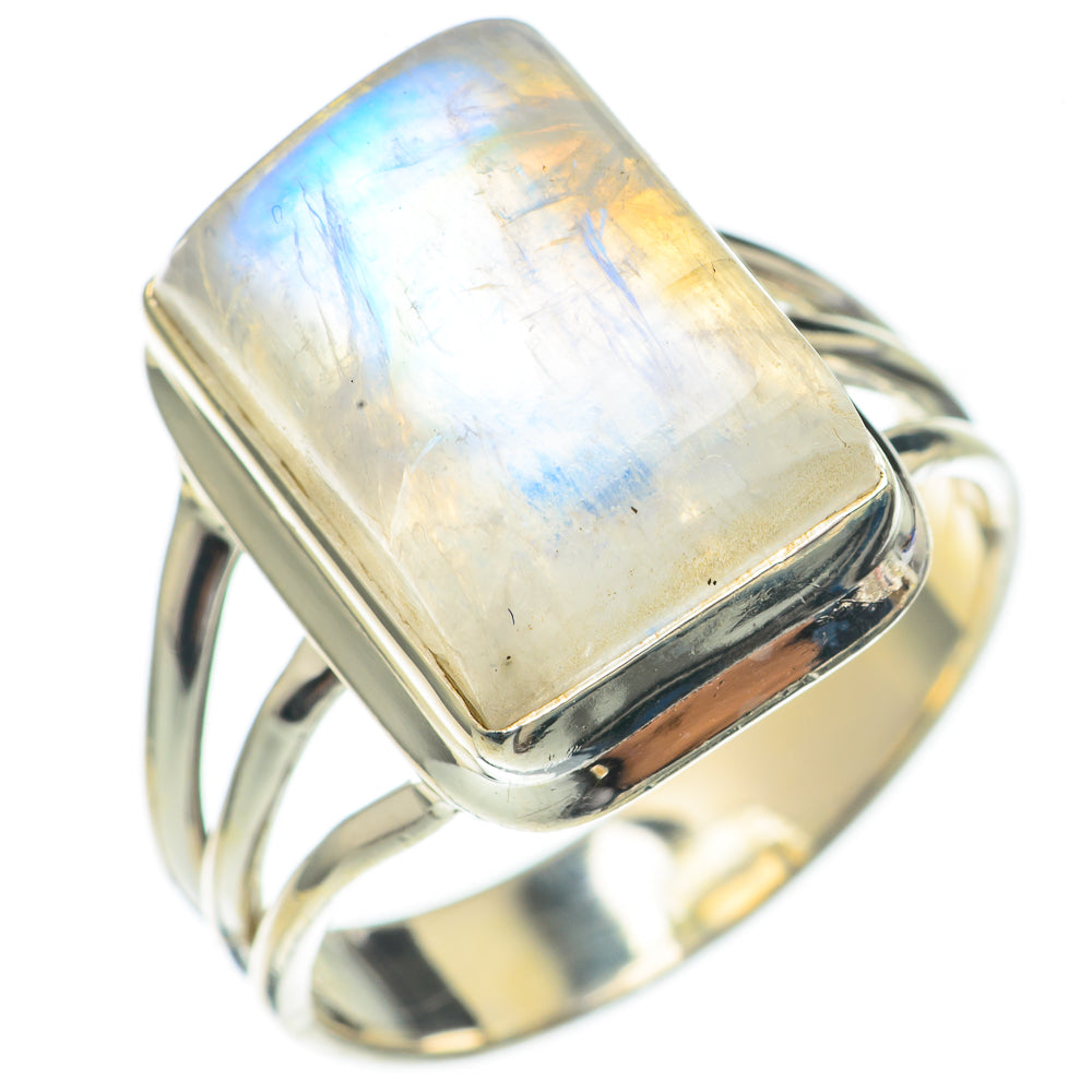 Rainbow Moonstone Rings handcrafted by Ana Silver Co - RING68770