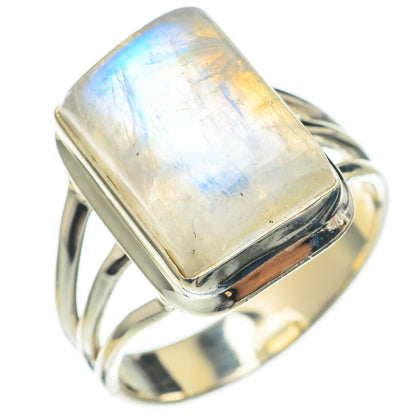 Rainbow Moonstone Rings handcrafted by Ana Silver Co - RING68770