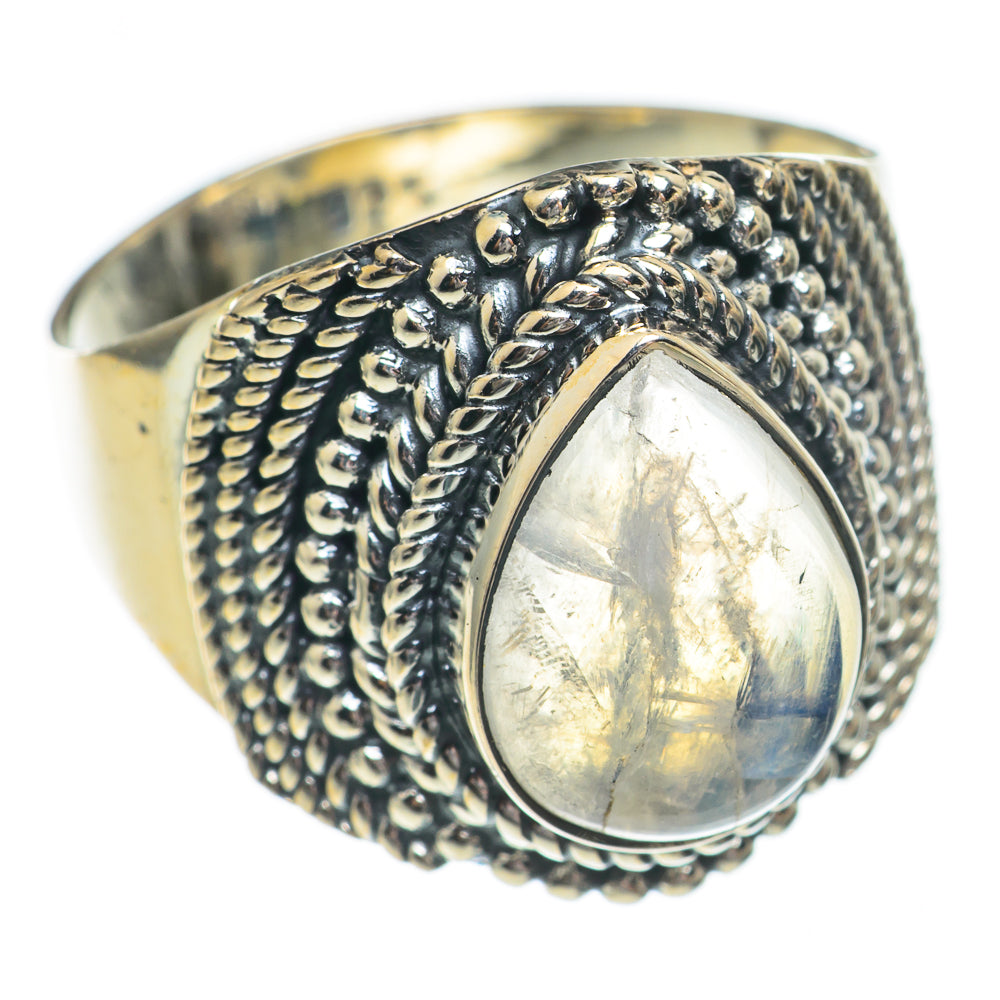 Rainbow Moonstone Rings handcrafted by Ana Silver Co - RING68773