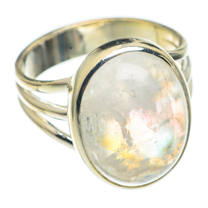 Rainbow Moonstone Rings handcrafted by Ana Silver Co - RING68802