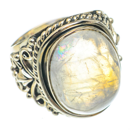 Rainbow Moonstone Rings handcrafted by Ana Silver Co - RING68807