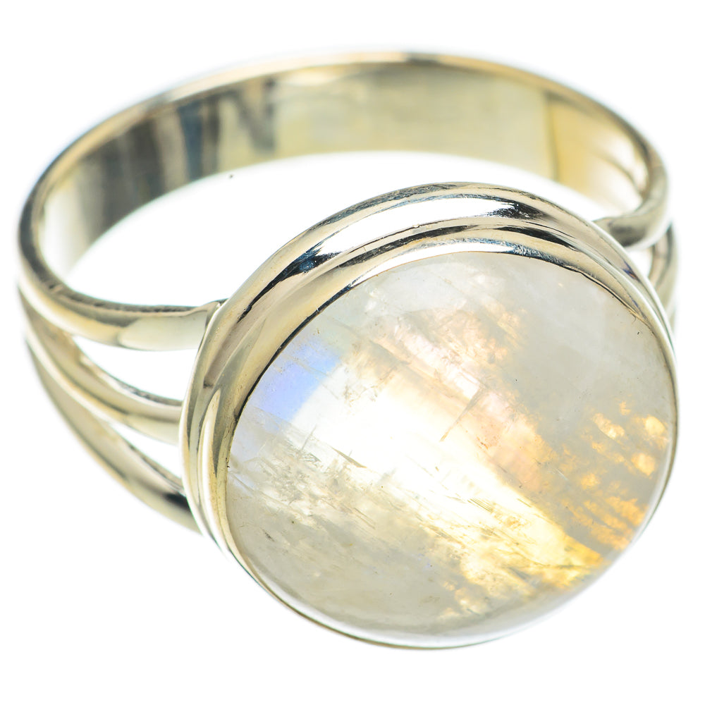 Rainbow Moonstone Rings handcrafted by Ana Silver Co - RING68834