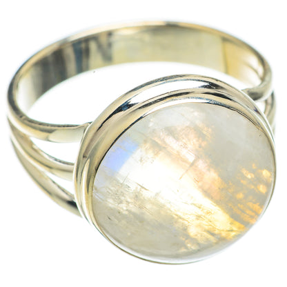 Rainbow Moonstone Rings handcrafted by Ana Silver Co - RING68834