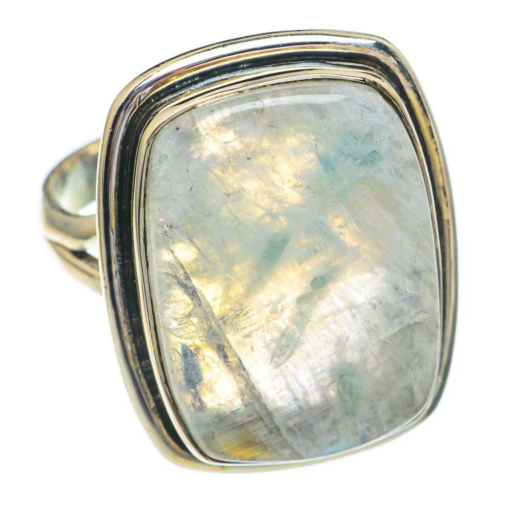 Rainbow Moonstone Rings handcrafted by Ana Silver Co - RING68837