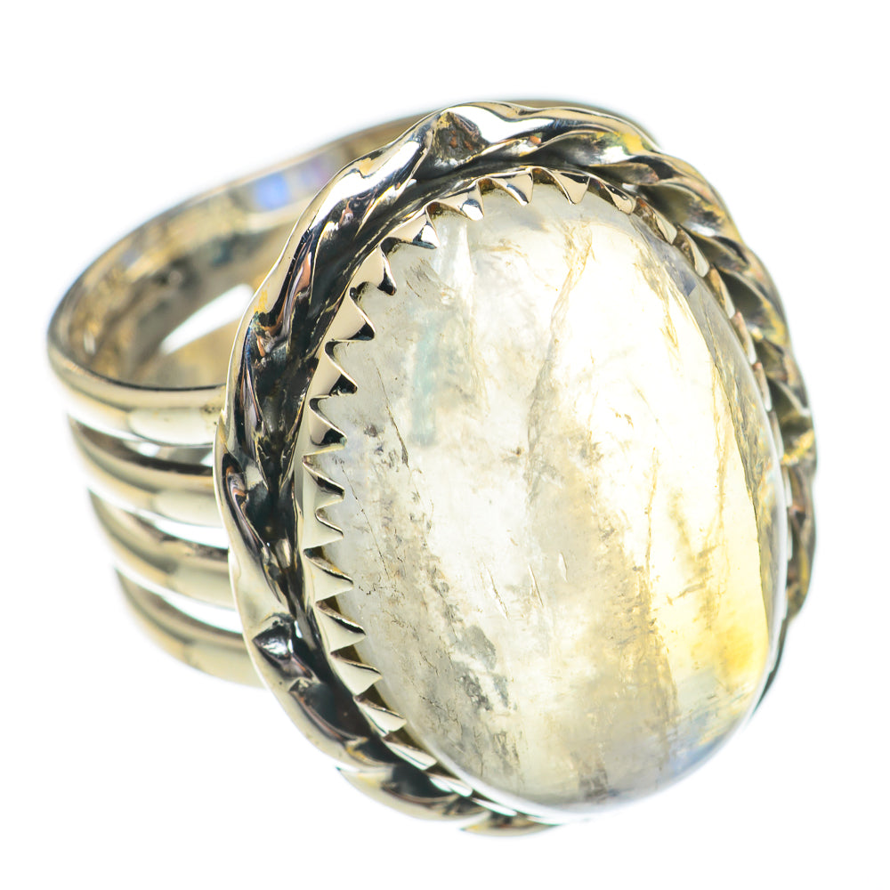 Rainbow Moonstone Rings handcrafted by Ana Silver Co - RING68867