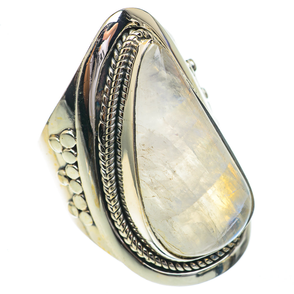 Rainbow Moonstone Rings handcrafted by Ana Silver Co - RING68946