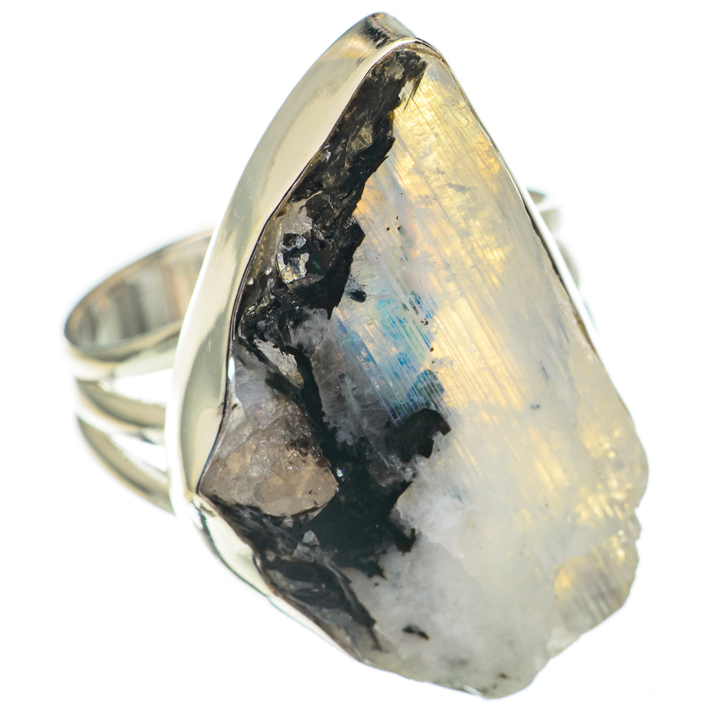 Rainbow Moonstone Rings handcrafted by Ana Silver Co - RING68950