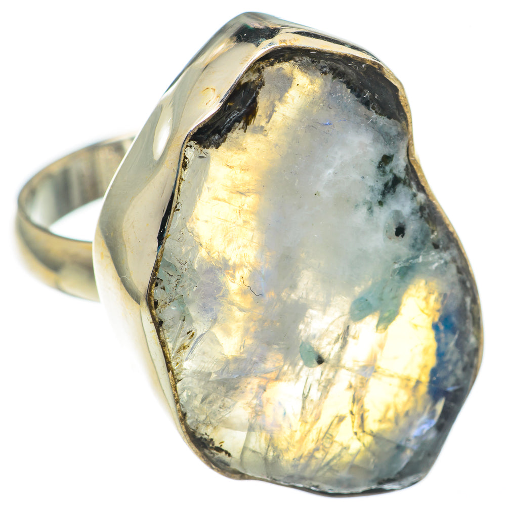 Rainbow Moonstone Rings handcrafted by Ana Silver Co - RING68981