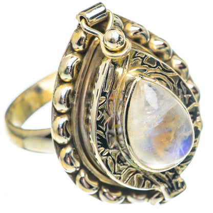 Rainbow Moonstone Rings handcrafted by Ana Silver Co - RING68983