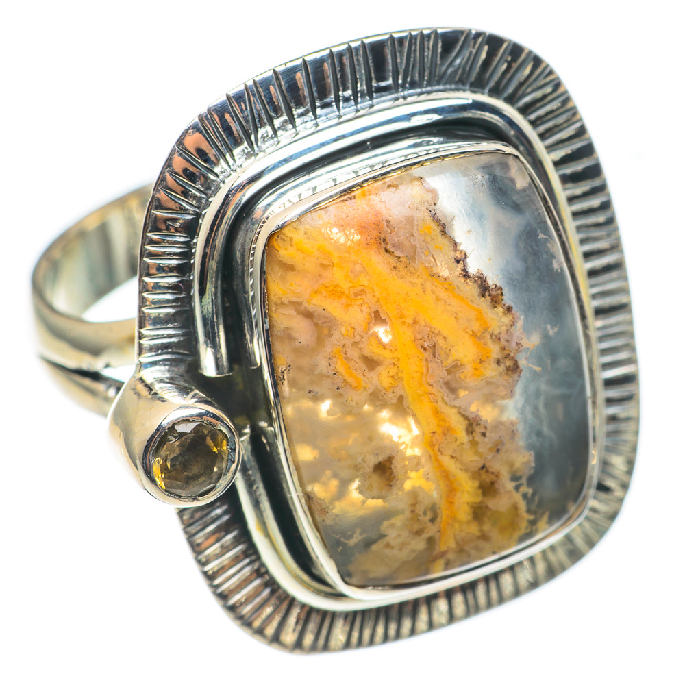 Plume Agate Rings handcrafted by Ana Silver Co - RING68997