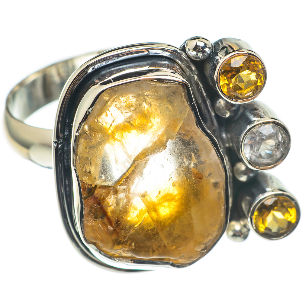 Citrine, White Quartz Rings handcrafted by Ana Silver Co - RING68998