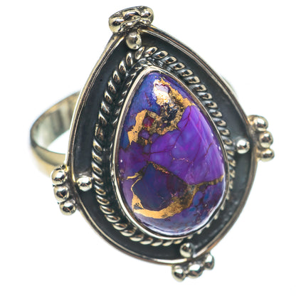 Purple Copper Composite Turquoise Rings handcrafted by Ana Silver Co - RING69007