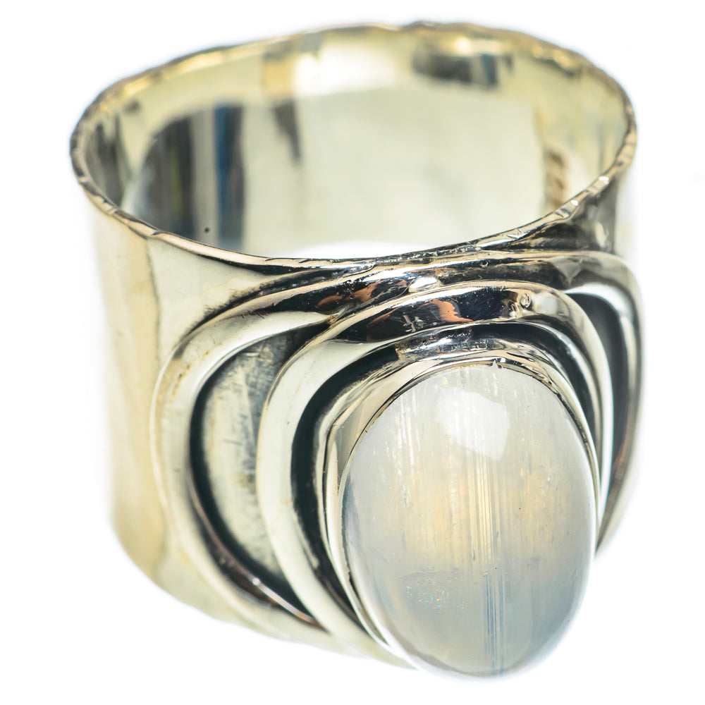 Rainbow Moonstone Rings handcrafted by Ana Silver Co - RING69016