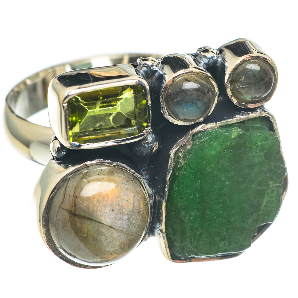 Chrysoprase, Labradorite, Peridot Rings handcrafted by Ana Silver Co - RING69029