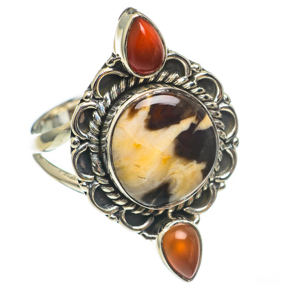 Peanut Wood Jasper, Red Onyx Rings handcrafted by Ana Silver Co - RING69033