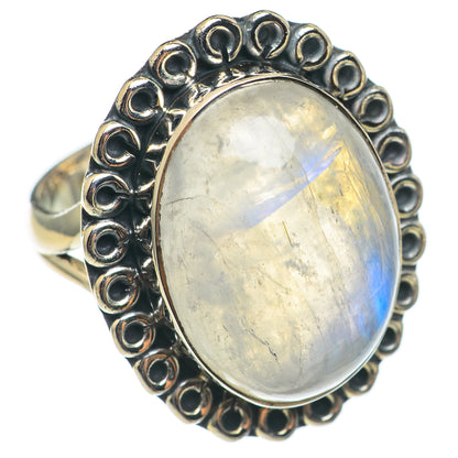 Rainbow Moonstone Rings handcrafted by Ana Silver Co - RING69054