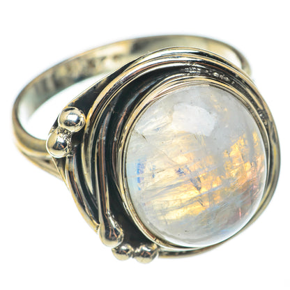 Rainbow Moonstone Rings handcrafted by Ana Silver Co - RING69055