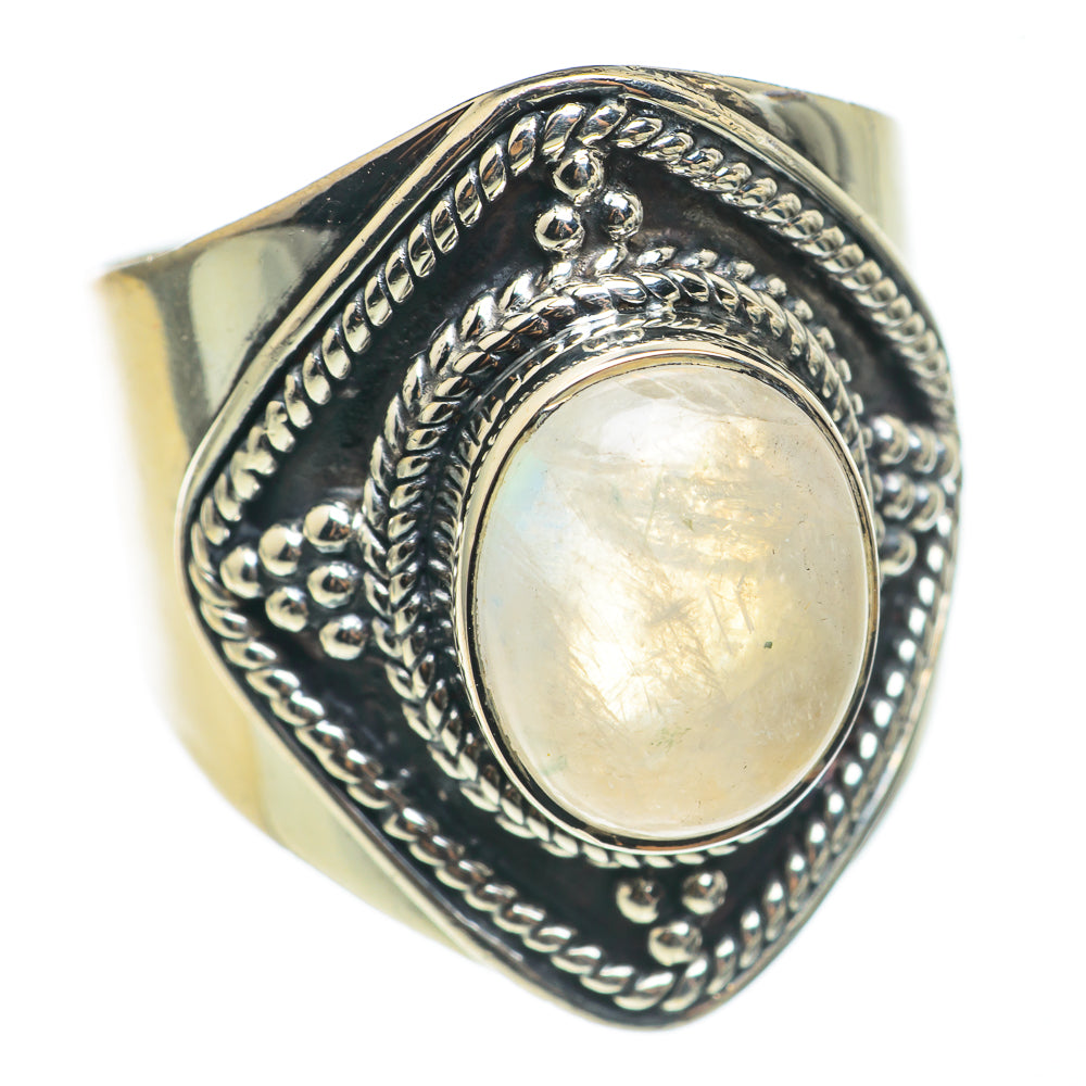 Rainbow Moonstone Rings handcrafted by Ana Silver Co - RING69056