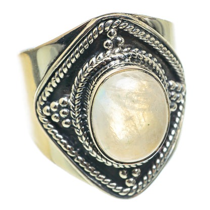 Rainbow Moonstone Rings handcrafted by Ana Silver Co - RING69056