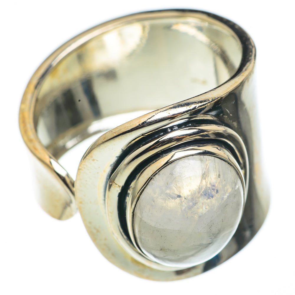 Rainbow Moonstone Rings handcrafted by Ana Silver Co - RING69057