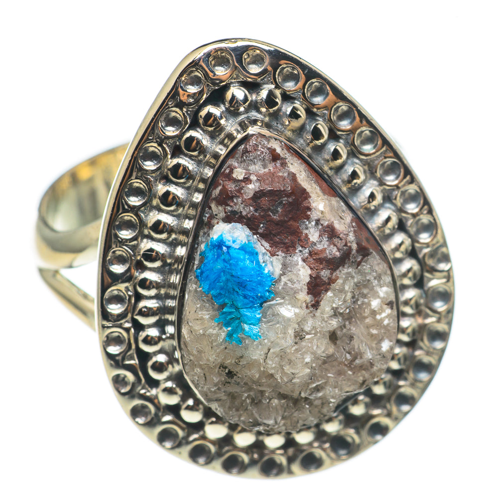 Cavansite Crystal Rings handcrafted by Ana Silver Co - RING69058