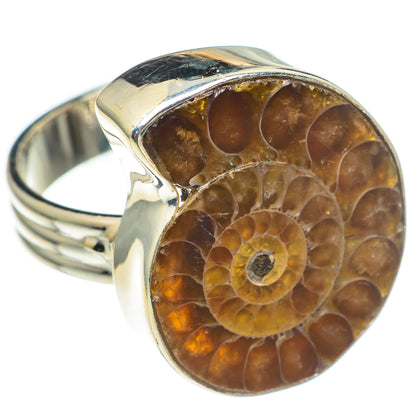 Ammonite Fossil Rings handcrafted by Ana Silver Co - RING69070