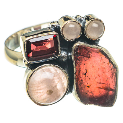 Garnet, Rose Quartz Rings handcrafted by Ana Silver Co - RING69079