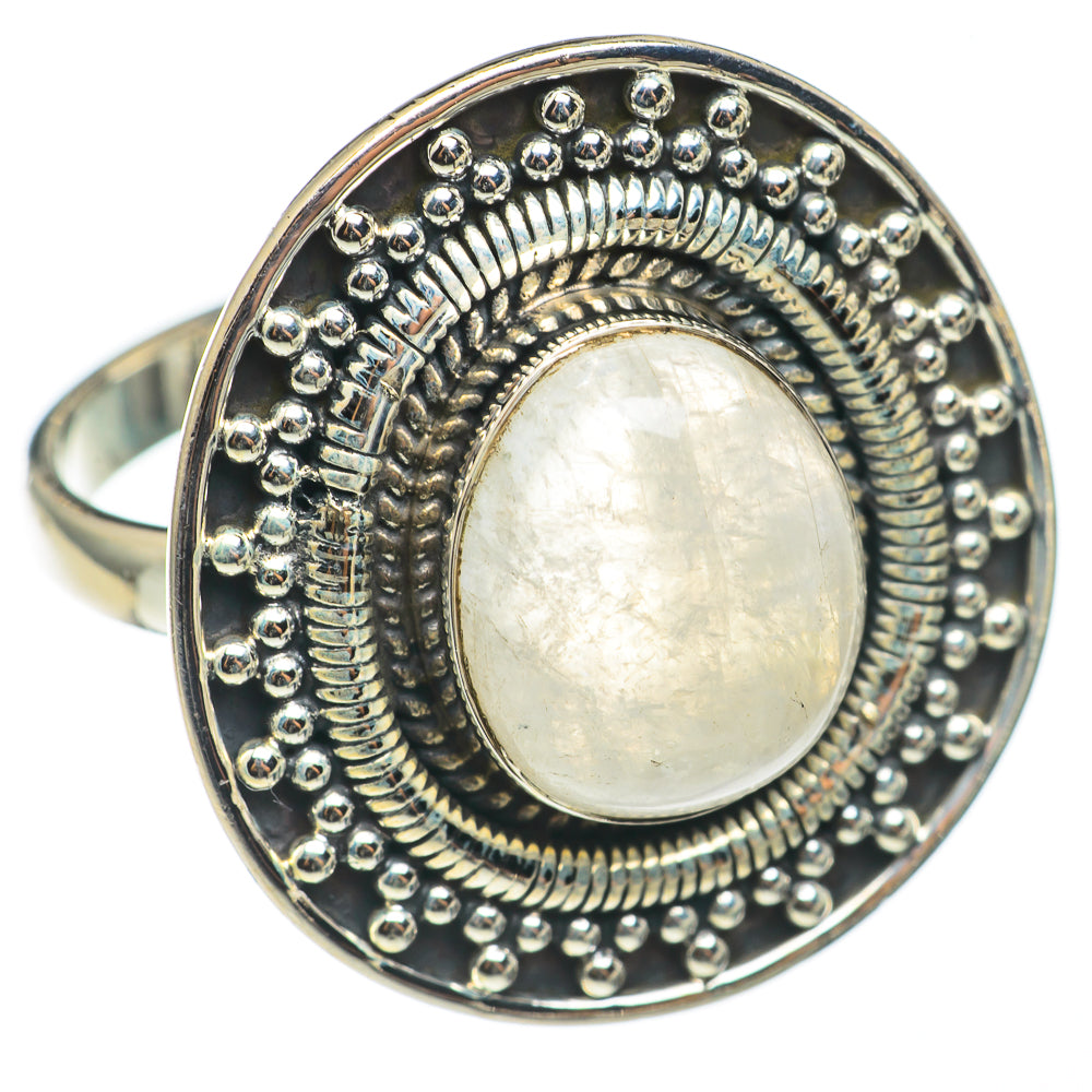 Rainbow Moonstone Rings handcrafted by Ana Silver Co - RING69089