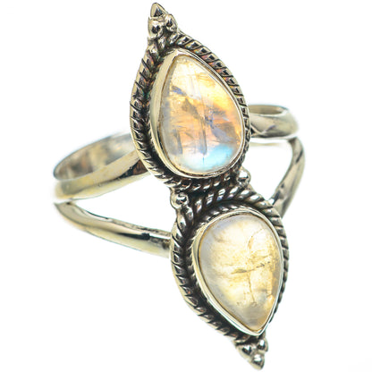 Rainbow Moonstone Rings handcrafted by Ana Silver Co - RING69090