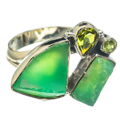 Chrysoprase, Peridot Rings handcrafted by Ana Silver Co - RING69106