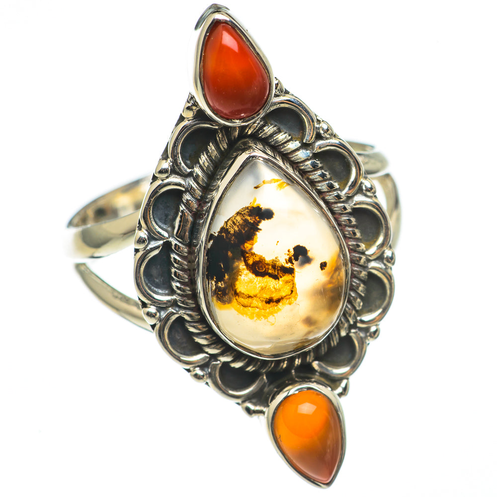 Montana Agate, Carnelian Rings handcrafted by Ana Silver Co - RING69110
